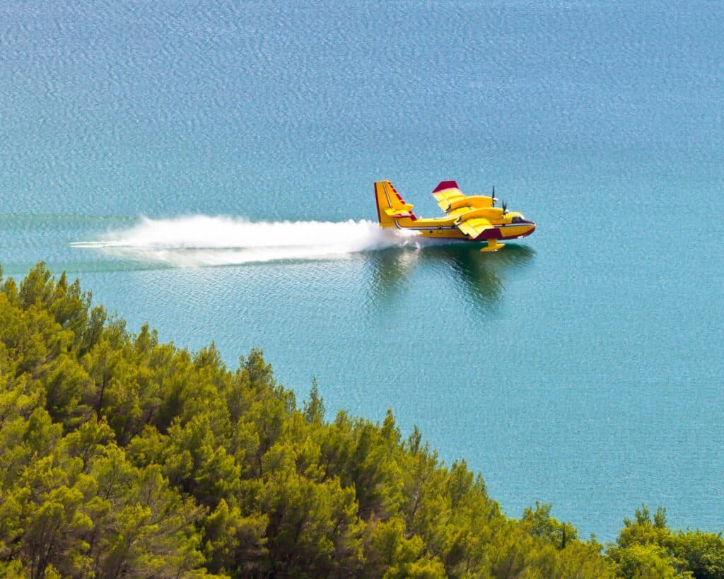 CL-415 Aerial Firefighter on the water.