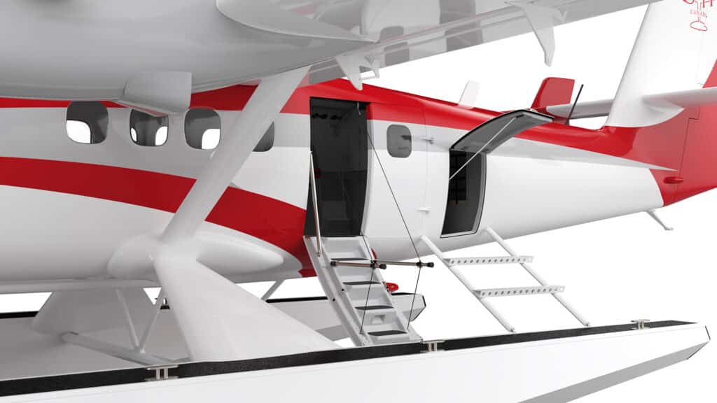 DHC-6-Twin-Otter-300-G-6-2 De Havilland Canada DHC-6 Twin Otter 300-G amphibious floats close-up of cargo and passenger doors open