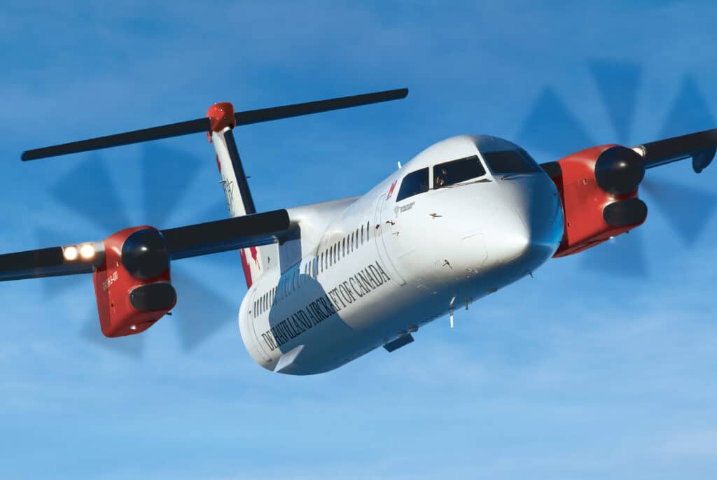 DHC Dash 8-400 aircraft in flight