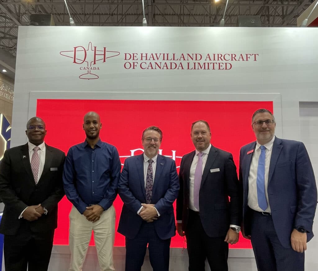James Bosse (Director, Sales, DHC); Captain Somow; Brian Chafe (CEO, DHC); Ryan DeBrusk (VP Sales and Marketing, DHC); Jean-Philippe Côté (VP Programs and Business Improvement, DHC)