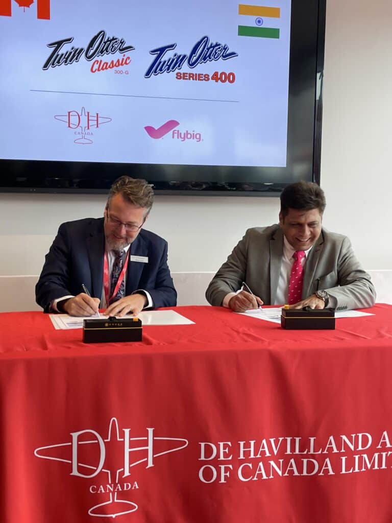 Brian Chafe, Chief Executive Officer, De Havilland Canada, and Sanjay Mandavia, President, flybig.